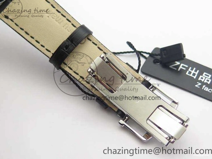 0519 Villeret 6651 SS ZF 1:1 Best Edition White Dial On Black Leather Strap A Practical 8098